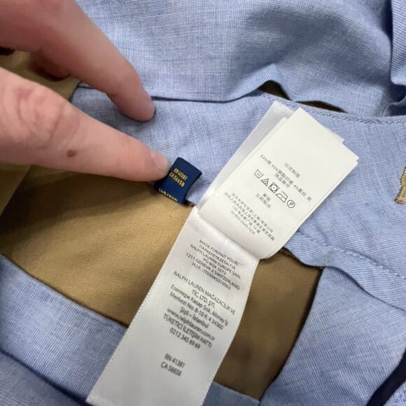 Polo Ralph Lauren Tan Mens 34x28 Stretch Straight Fit Flat Front Slacks Pants - Picture 15 of 15